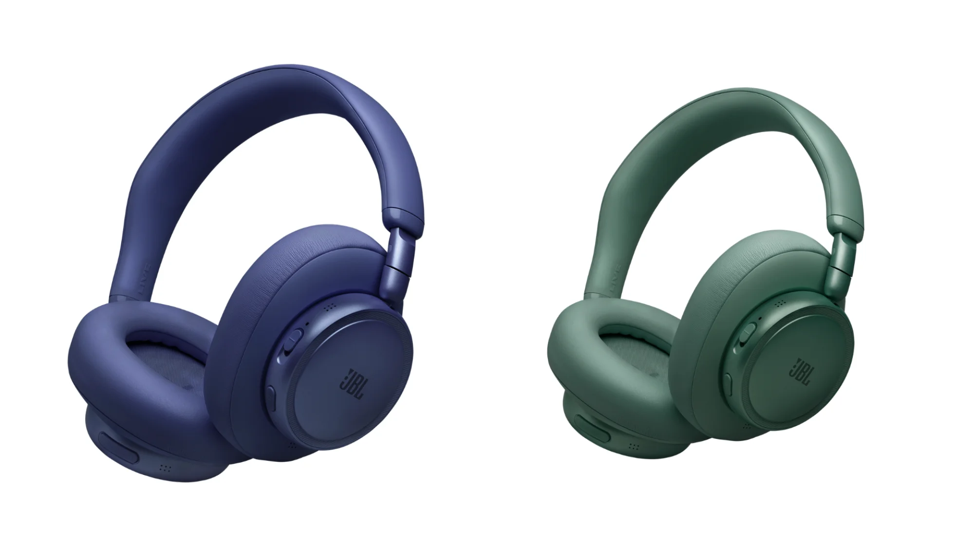 JBL Live 780NC over-ear headphones in blue and green