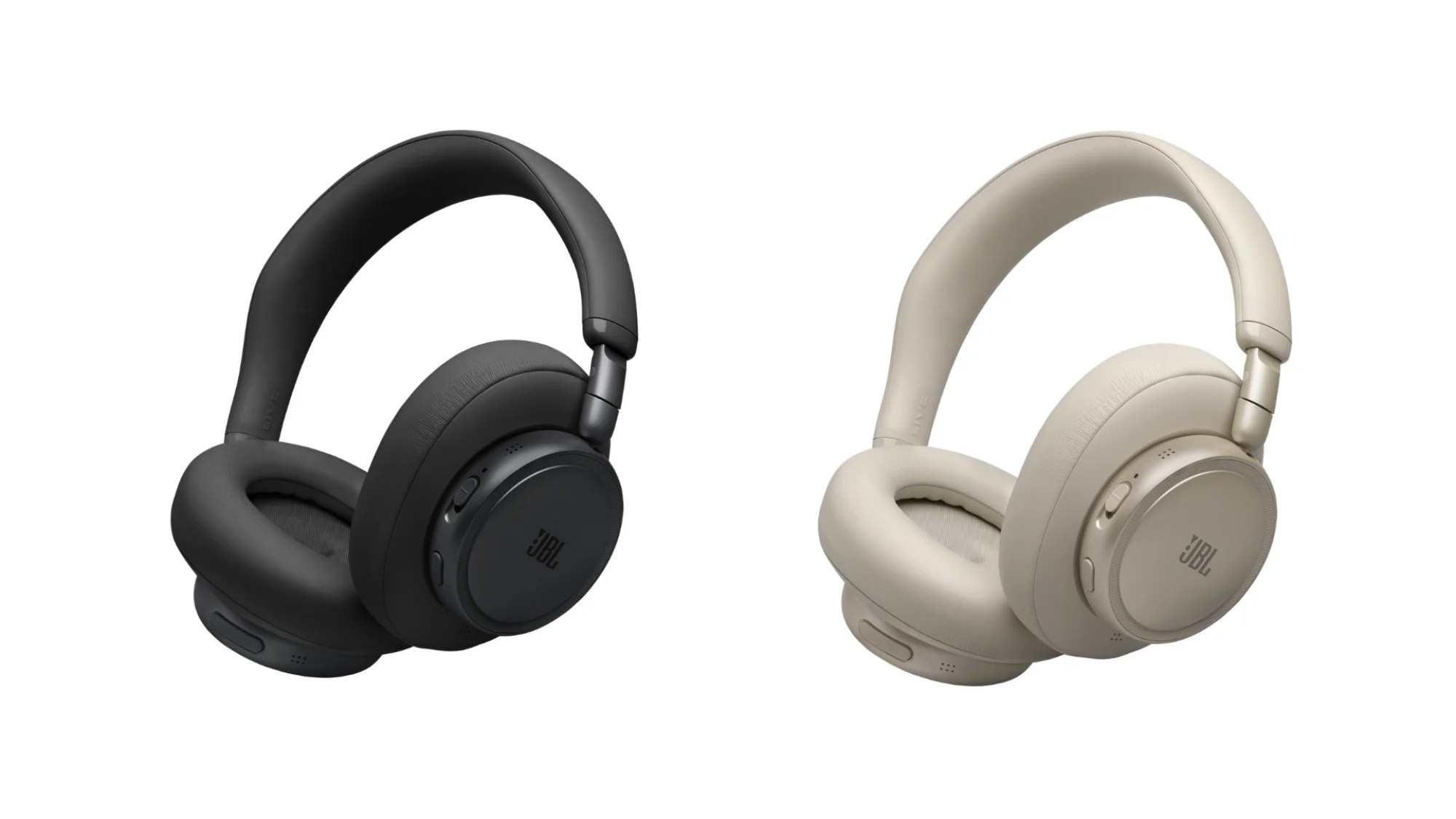 JBL Live 780NC over-ear headphones in black and champagne
